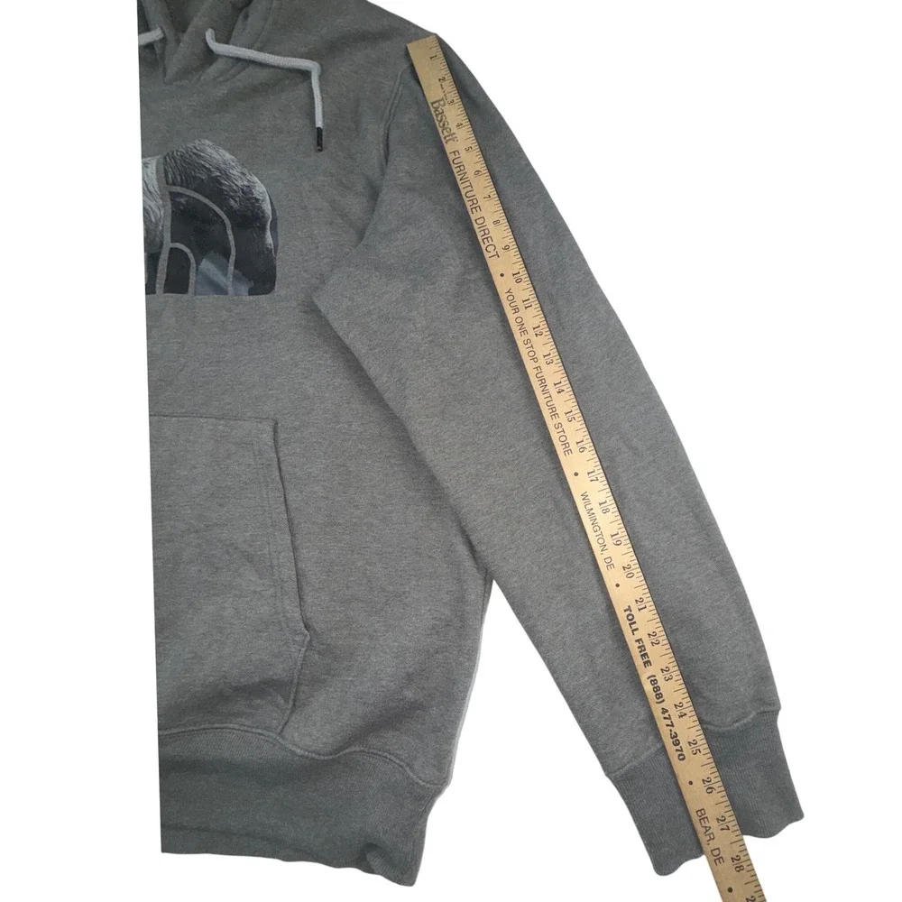 The North Face Mens Gray Grizzly Bear Logo Pullover Hoodie XL Sweatshirt